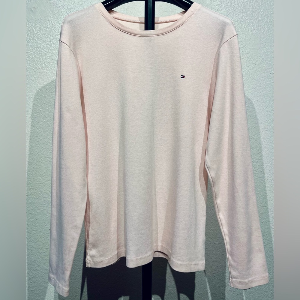 Tommy Hilfiger Pink Long-sleeve Knit Sweater - Size L (Women’s)